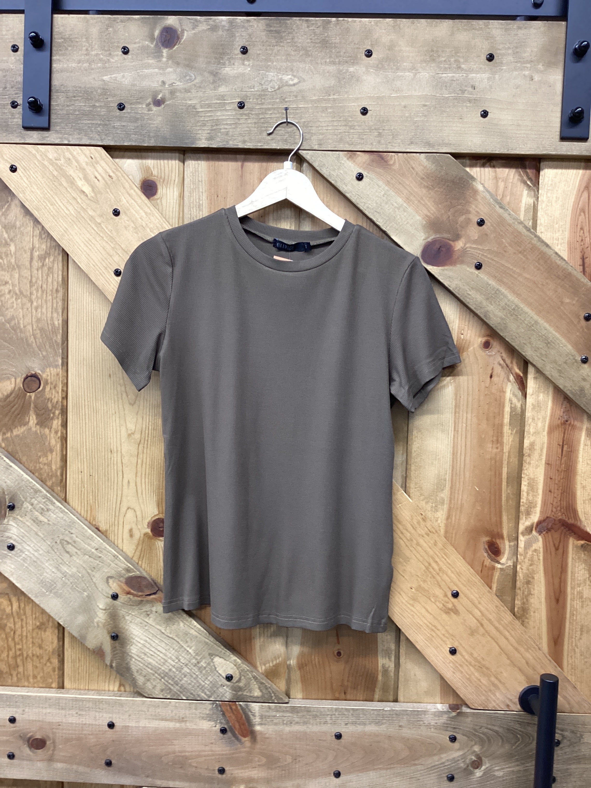 Ribbed Tee in Laurel Oak